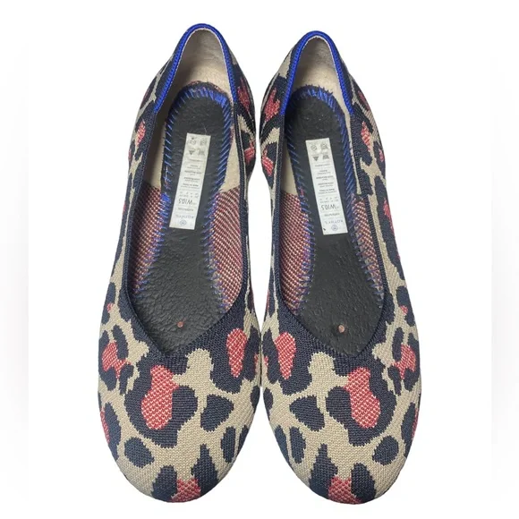 Rothys the flat red cat size 10.5 woman round toe flat shoes GUC Animal print - Picture 3 of 10